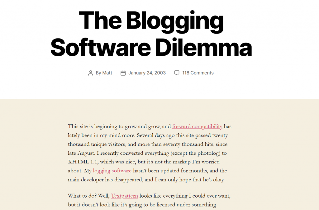 The blogging Software Dilemma - Matt Mullenweg